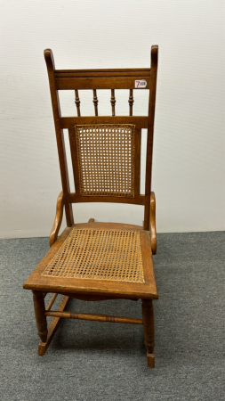 Oak Rocker with Cane Seat & Back