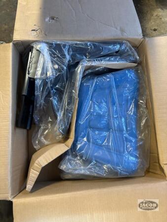 Unused blue tractor seat