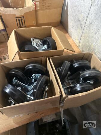 3 boxes of wheels dolleys