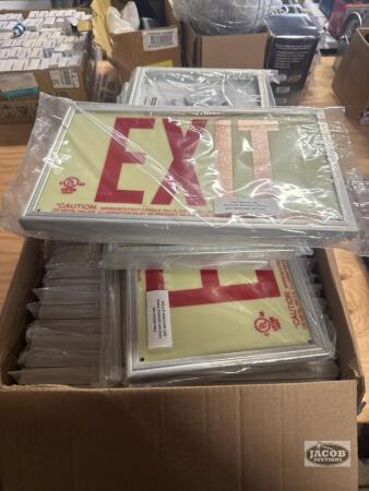 Large box quantity of exit signs