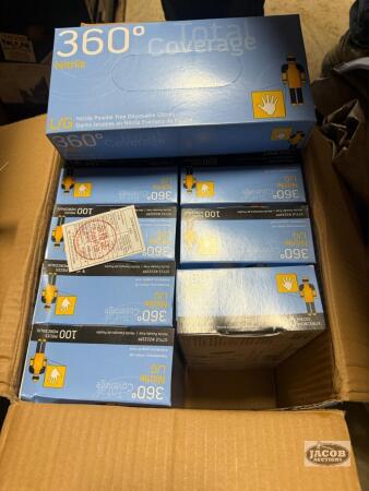 One box of 10 boxes large nitrile gloves