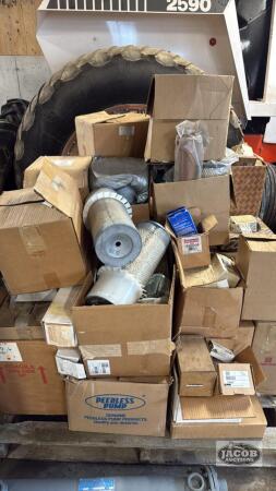 1 large skid lot of filters and misc