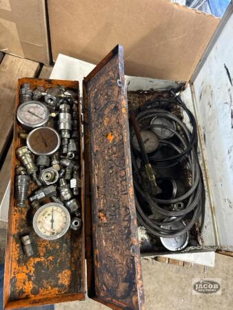 2 boxes of misc fittings and gauges