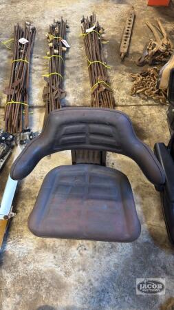 Black tractor seat