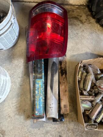 Taillight and unused wiper blades