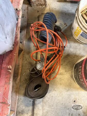 Work light strap, and hose