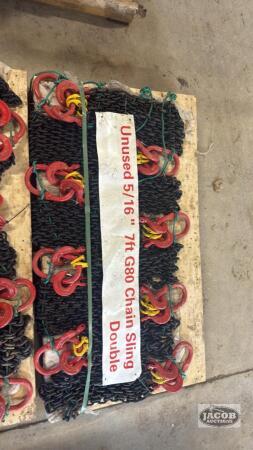 Skid of Unused 5/16 7ft G80 chain sling double