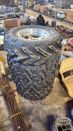 Set of 4 atv tires 26x10.00-12 with 1 rim