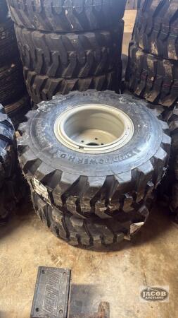 Unused BKt 27x10-12 tire on 6 bolt wheel x2