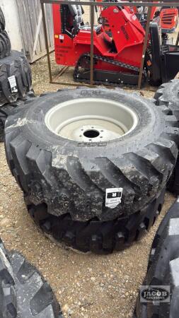 Unused Bkt 400/70-20 tire on 6 bolt wheel x2
