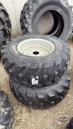 Unused Bkt 400/70-20 tire on 6 bolt wheel x2