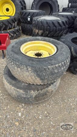 Pair of 41x14.00-20 turf tires on Jd 8 bolt wheels