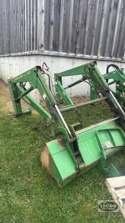John Deere 430 compact tractor loader with brackets and bucket