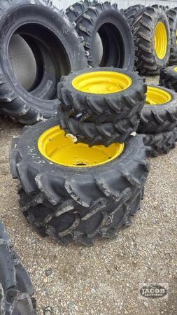 Set of 4 tires with rims for Jd compact tractors 320/70/24, 200/70/R16