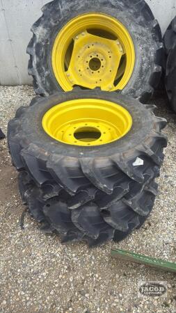 Unused 380/70R24 Trelleborg tire on Jd 8 bolt wheel x2