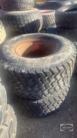 Pair of 44x18.00-20 tires on Kubota 8 bolt wheels