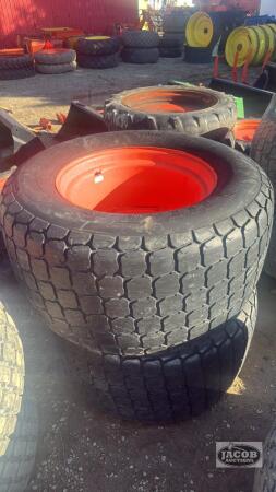 Pair of 570-648 tires on Kubota 8 bolt wheels