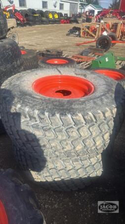 Pair of 44x18-20 tires on Kubota 8 bolt wheels
