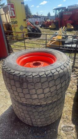 Pair of 570-648 tires on Kubota 8 bolt wheels