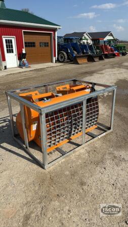 Unused skid steer, quick tach double discharge concrete mixer