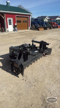 Unused 72inch skid steer quick tach power rake