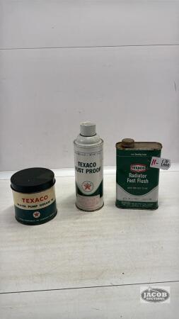 (3) TEXACO CANS WITH CONTENTS