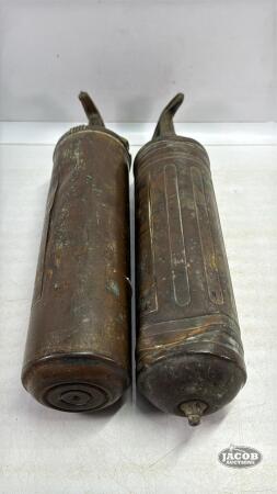 (2) OLD BRASS FIRE EXTINGUISHERS