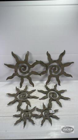 (6) METAL SUNFLOWER WALL D&Eacute;COR