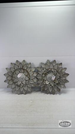 (2) METAL SUNFLOWER WALL ORNAMENTS