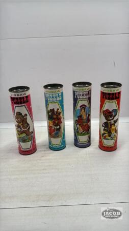(4) HG TOYS JIGSAW PUZZLES IN CYCLINDERS