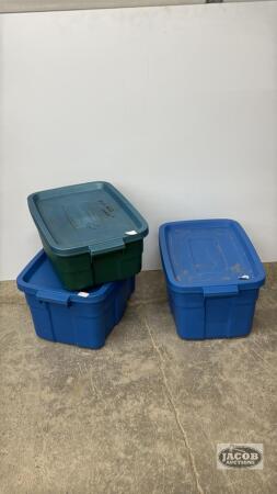 (3) RUBBERMAID ROUGHNECK TOTES