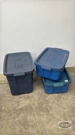(3) RUBBERMAID ROUGHNECK TOTES