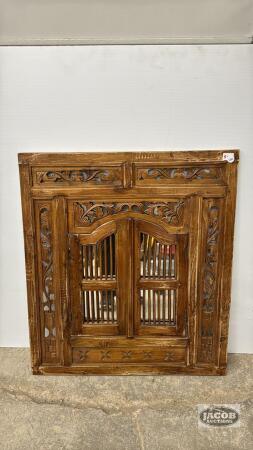 DECORATIVE WOODEN MIRROR WITH SHUTTERS