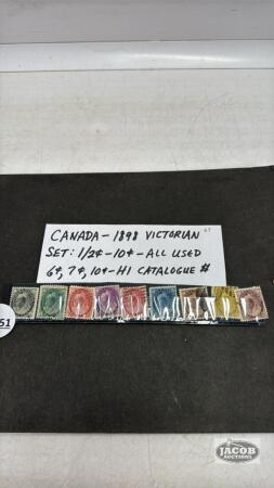 CANADA-9-1898 VICTORIAN STAMP SET