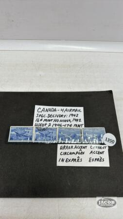 (4) CANADIAN AIR MAIL STAMPS