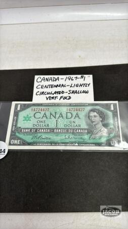 CANADA 1967 ONE DOLLAR BILL