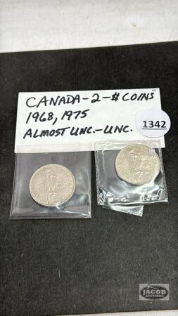 (2) CANADA ONE DOLLAR COINS