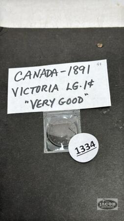 CANADA 1891 LG ONE CENT COIN