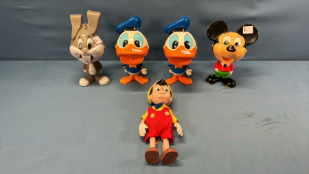 5 Walt Disney Figures -Approx. 7in Tall