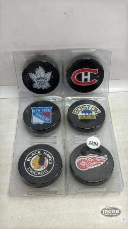 ORIGINAL 6 HOCKEY PUCKS