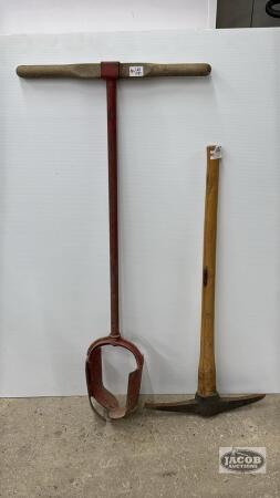PICK AXE & MANUAL POST HOLE AUGER