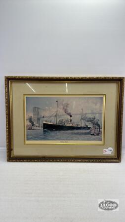 PONCE 1899 FRAMED SHIP PHOTO