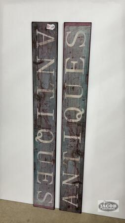 (2) WOODEN "ANTIQUES" SIGNS