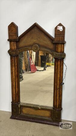 WOOD FRAMED PILLAR MIRROR