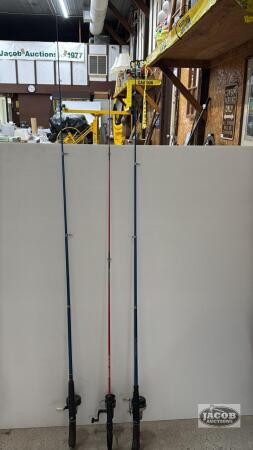 (3) FISHING POLES WITH REELS