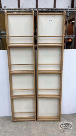 (2) WOODEN SHELVES