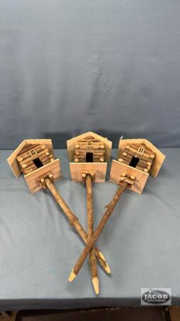 (3) DECORATIVE BIRD HOUSES