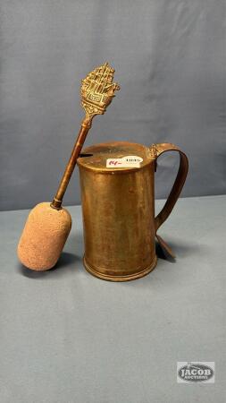 VINTAGE BRASS FIRE STARTER 6IN TANKARD