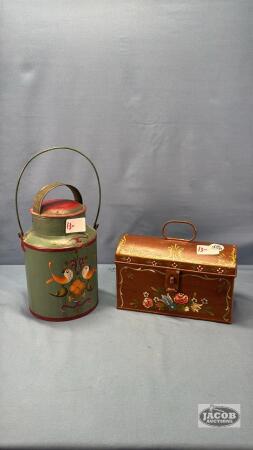 TIN CHEST & MINIATURE CAN