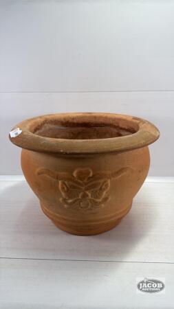 11.5IN TALL CLAY FLOWER POT HOLDER